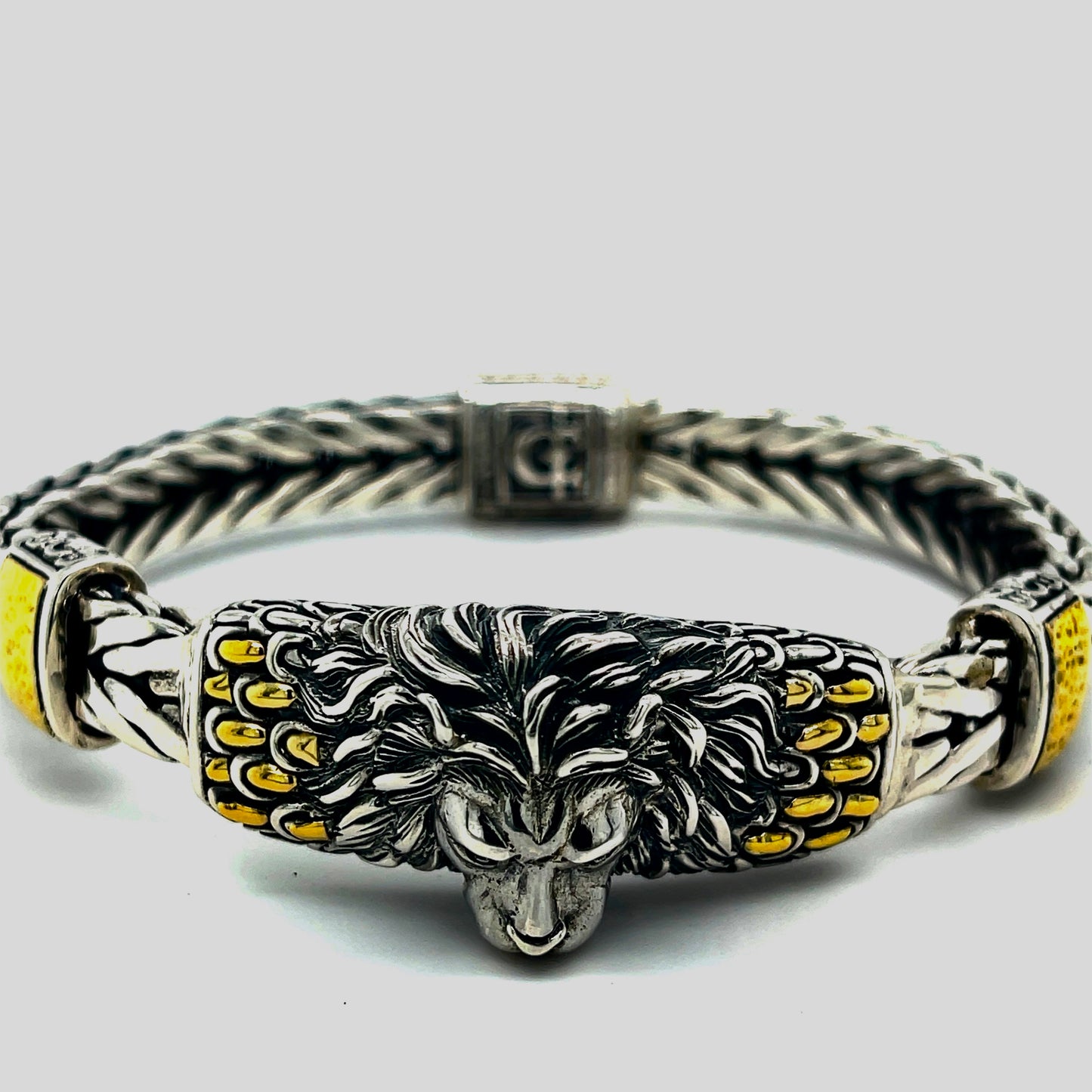 18kt Gold and Silver Lion bracelet