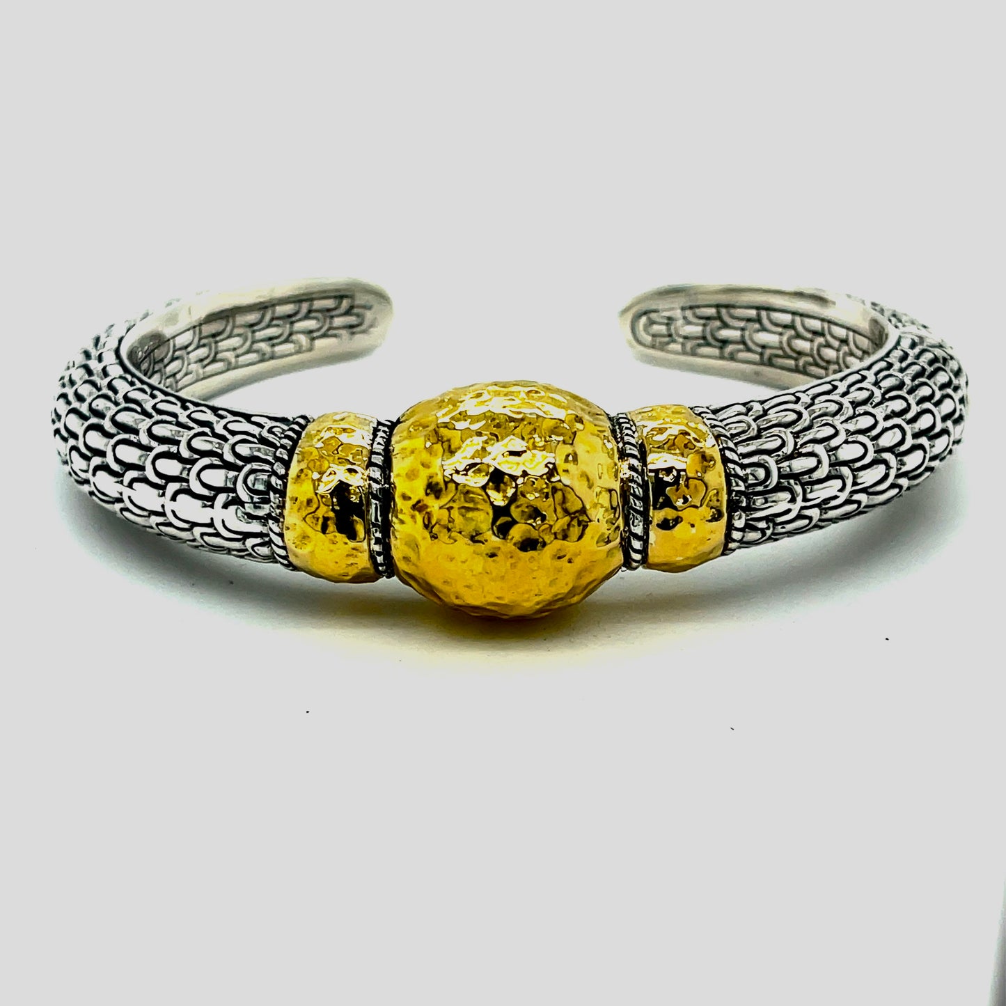 Silver gold bangled bracelet