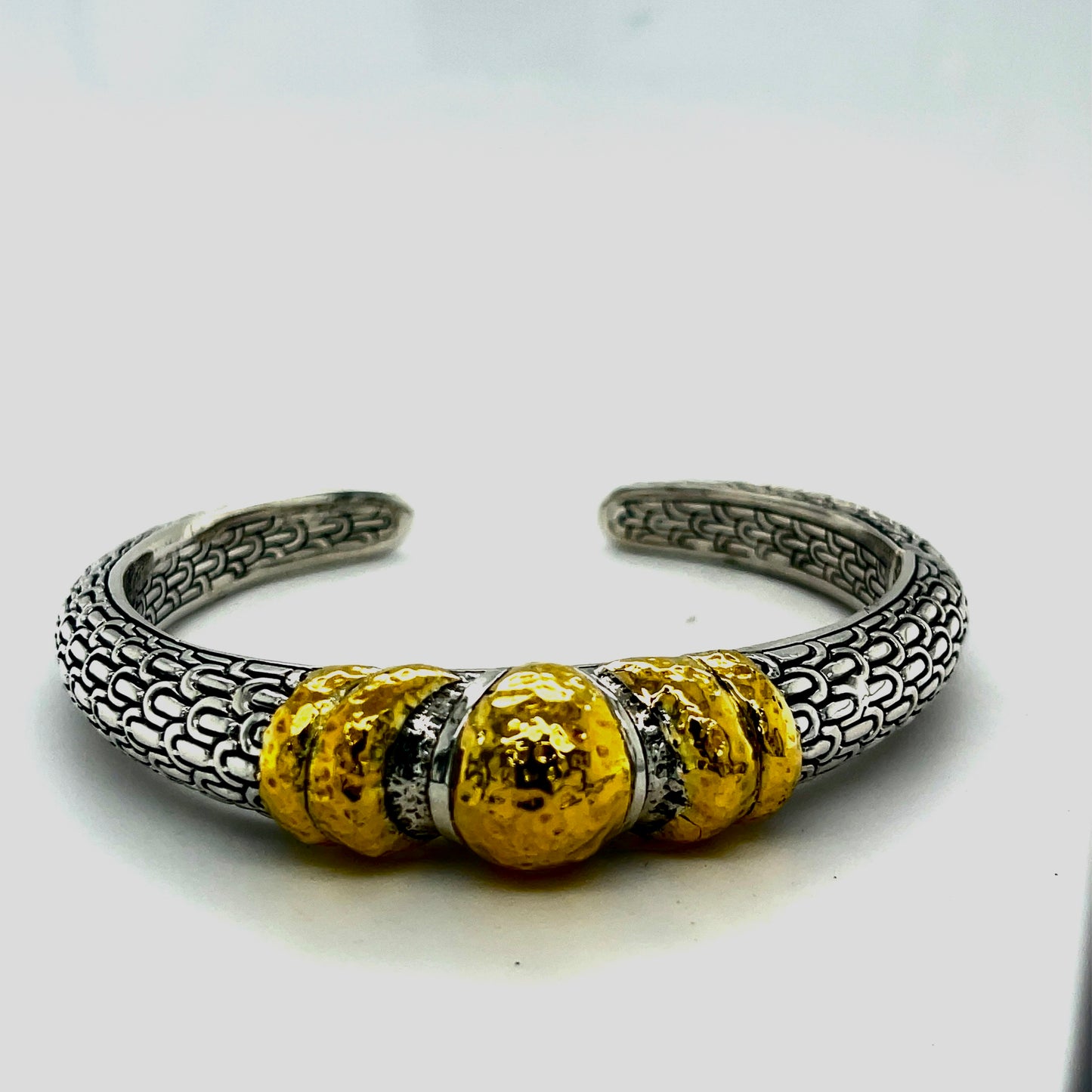 Silver gold bangle bracelet