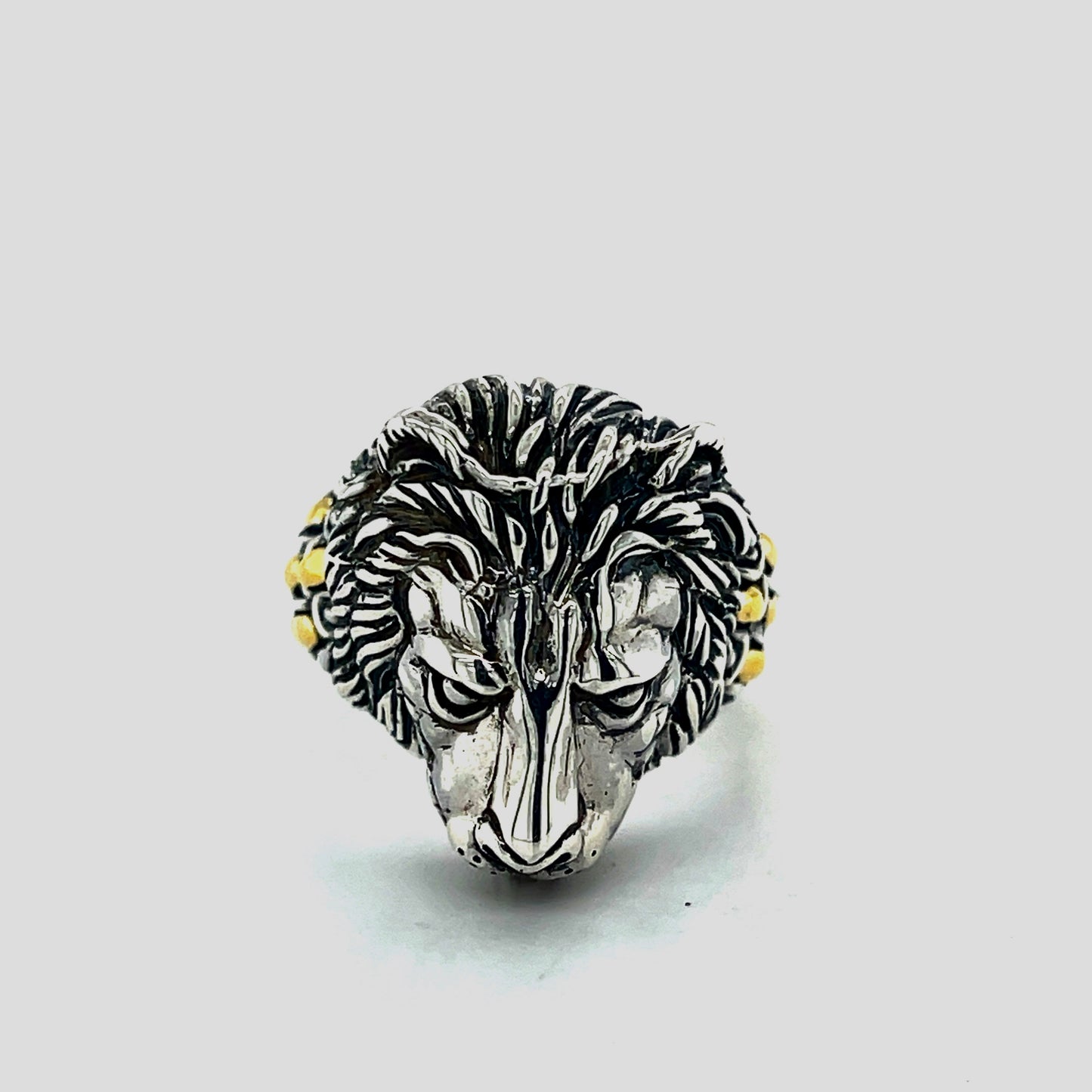 18kt Gold and Silver Lion ring