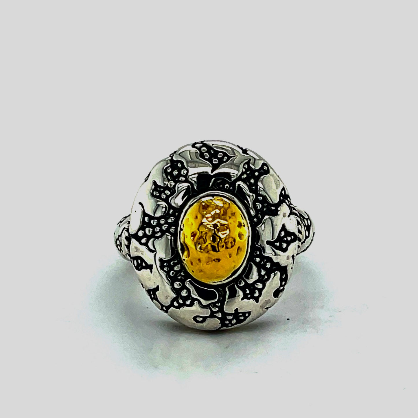 Silver and 18kt Gold ring