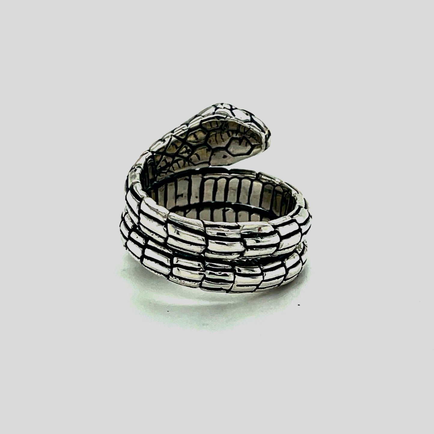 Silver snake ring with 18kt Gold