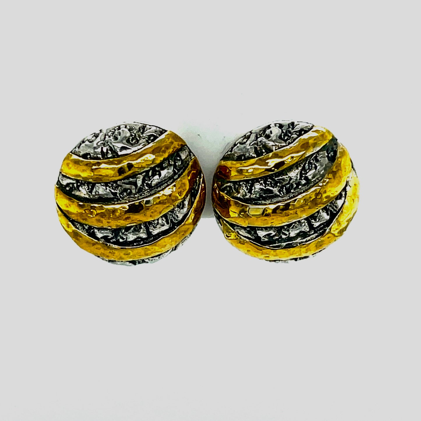 18kt Gold and Silver stud earrings