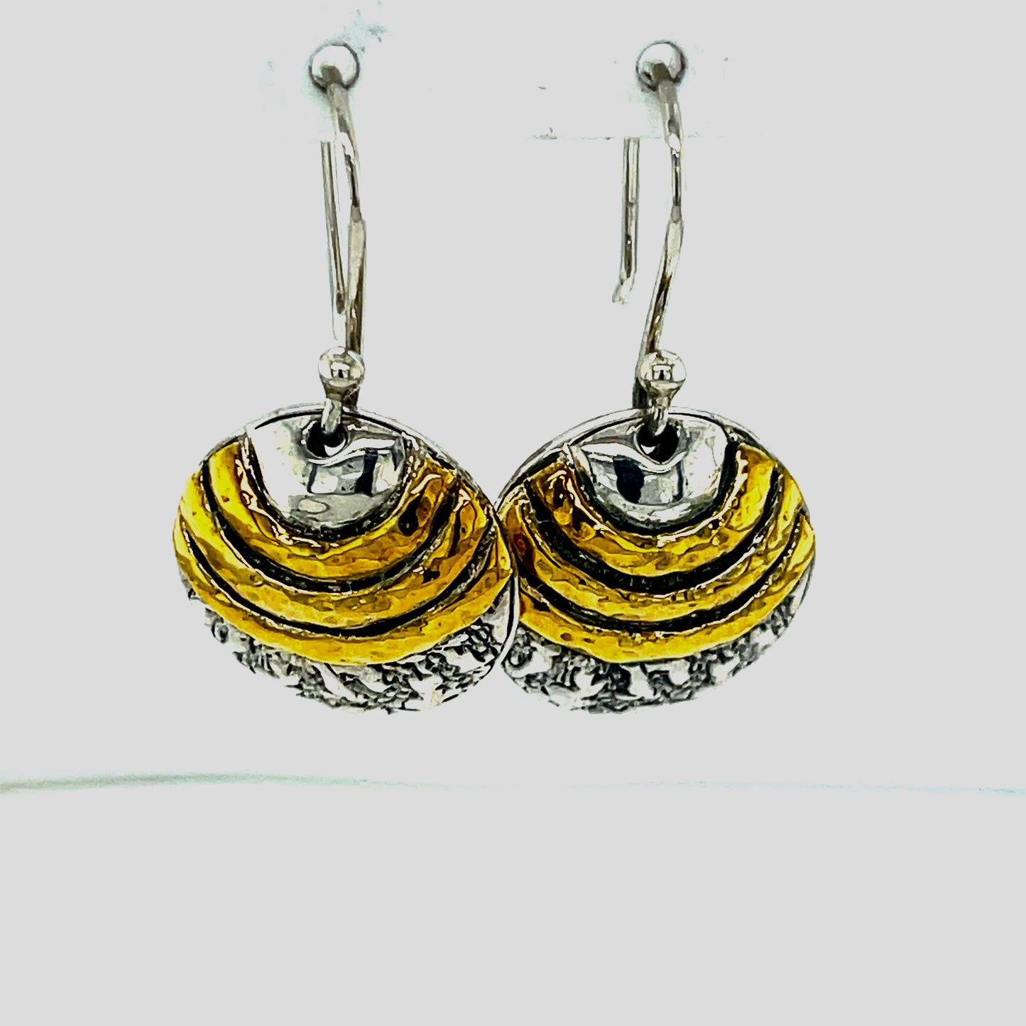 Silver earrings with 18kt Gold accent