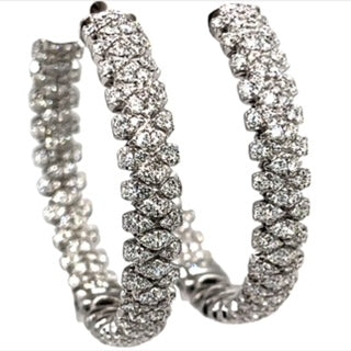 18 kt white gold and diamond earrings
