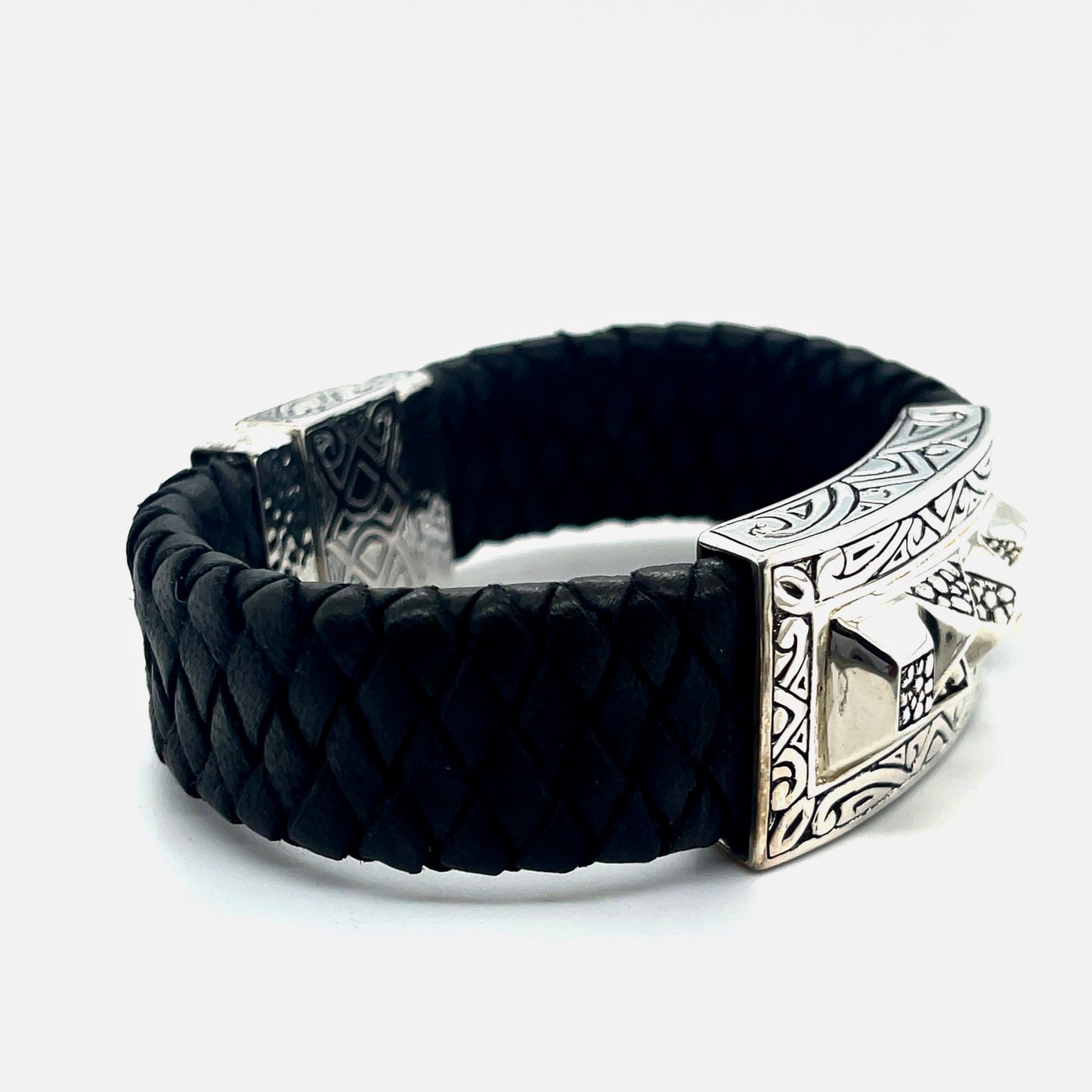 Silver and Leather bracelet