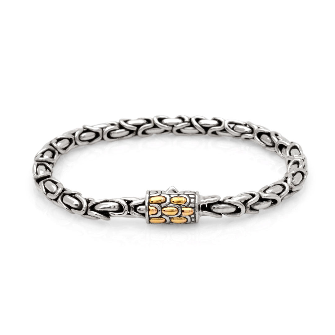 Gold and silver clasp bracelet