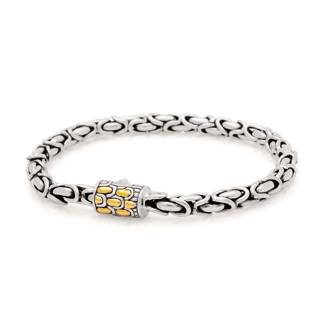Silver gold clasp link bracelet