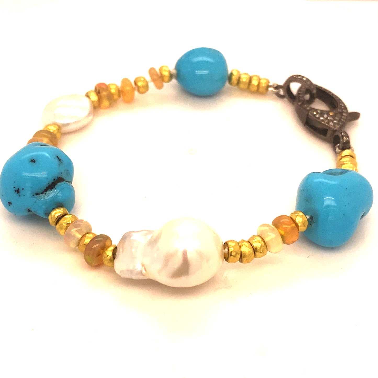 18 kt yellow gold bracelet with Slipping Beauty Turquoise