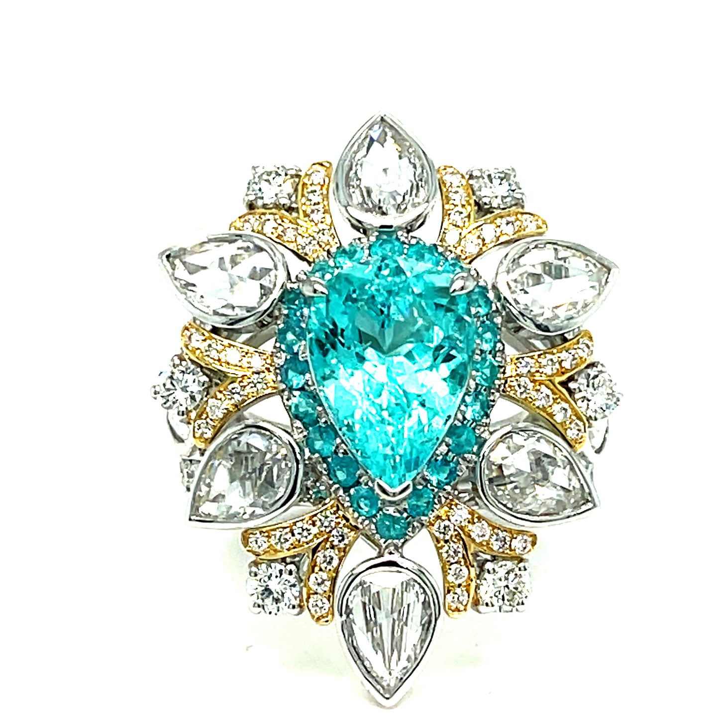 Paraiba Diamond Engagement Ring in Platinum