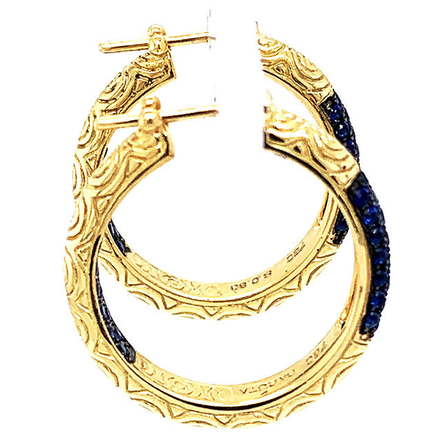 Sold Sapphire & 18kt. Gold Hoop Earrings Enquire  for price