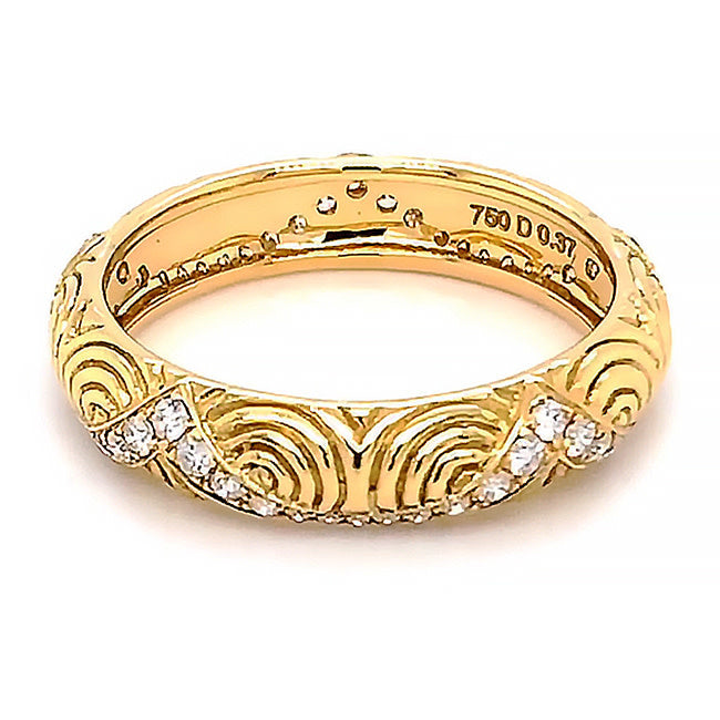 18 kt yellow gold eternity band with diamonds