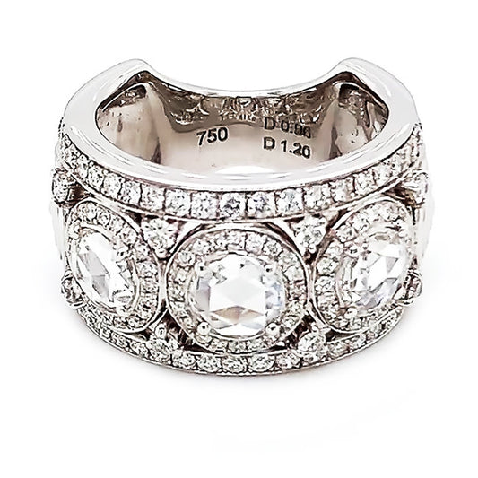Rose-Cut Diamond 18kt. White Gold Band Sold