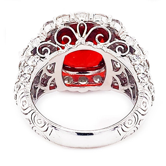 Sold Red Spinel & Diamond Platinum Ring 8.5 Burmese Spinel ring  inquire for price